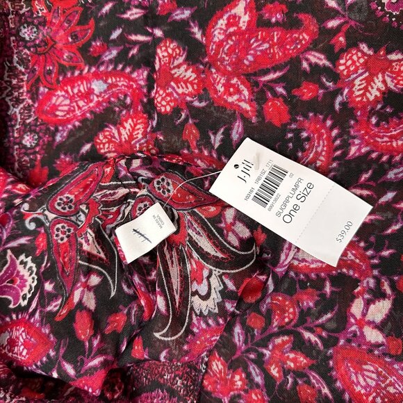 J. Jill Scarf Women One Size NWT Infinity Paisley Pink Red Black Sugarplum - Picture 8 of 12